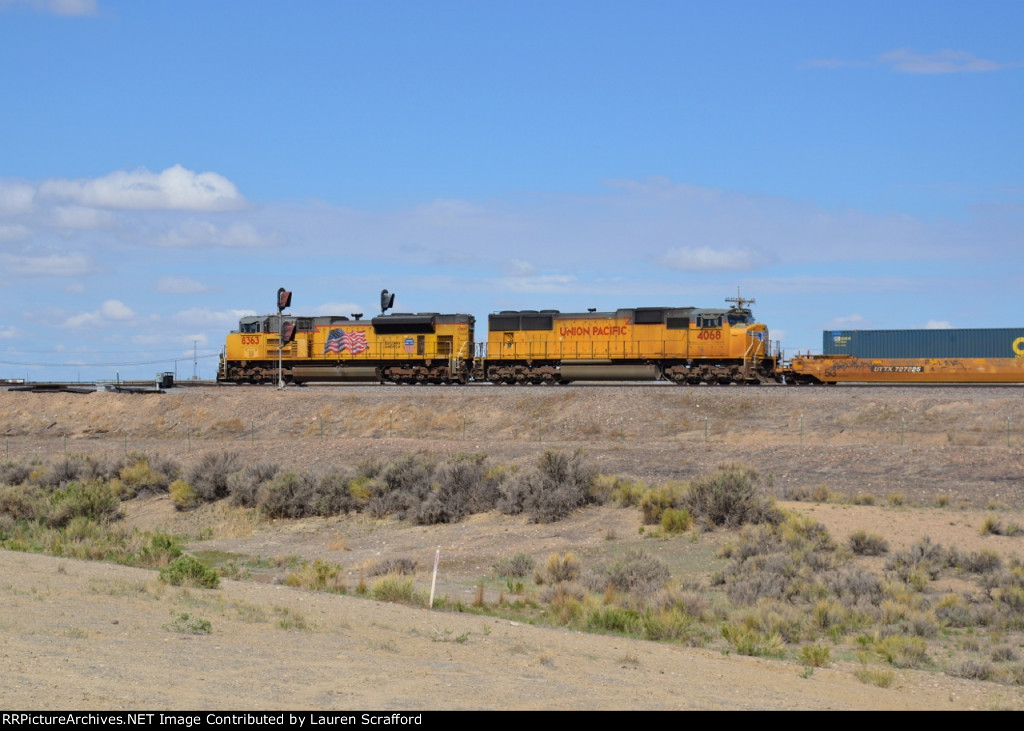 UP 8363 W/B Intermodal